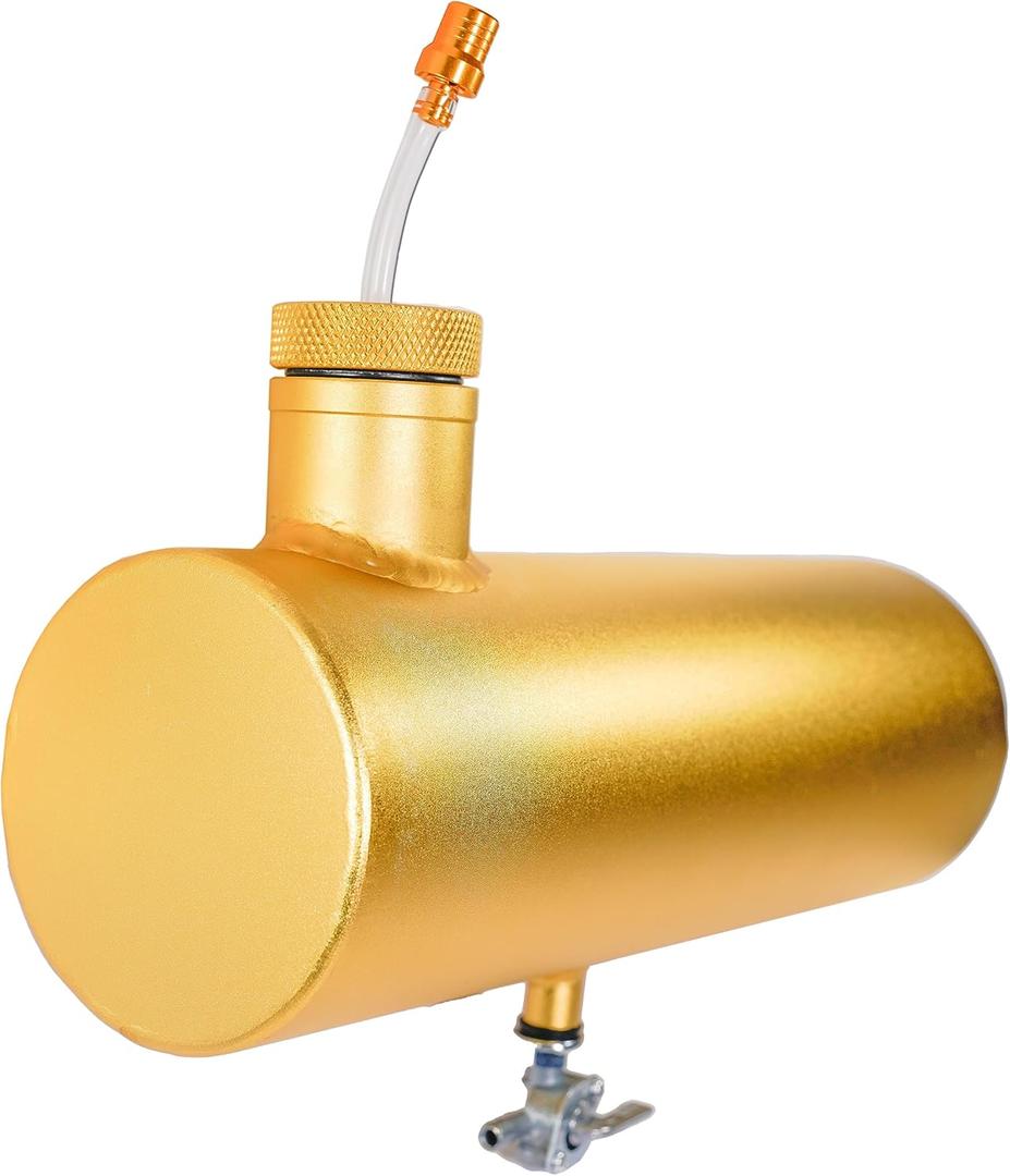 JMCHstore Aluminum Mini bike Gas Fuel Tank Cylinder 4x11'' for Coleman Baja Montser Mega moto Predator Hemi non 212 Engine, Massimo Axis RealTree Motovox Mototec Dirt Gas Bike, Go Kart Parts (Gold)