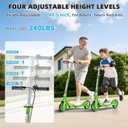 Scooters for Adults - Lightweight, Foldable, 8-Inch Big Wheels, Hand Brake & Bell, 4 Adjustable Height Levels, 240 lbs Max Load - Perfect for School, Campus and Park Rides Green