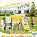 MOCUTEEN 8-in-1 Toddler Climber and Slide Playset with Basketball Hoop - Indoor/Outdoor Playground Gym Activity Center for Kids