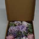 Floweroyal Artificial Flowers Combo Purple Flowers Mix Silk Flowers Dahlia Roses with Stems for DIY Wedding Bridal Bouquets, Baby Shower, Floral Arrangement, Table Centerpieces, Home Decorations.