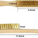 SALI Heavy Duty Copper Plated Steel Brushes - for Rust Removal, Automotive Cleaning, Welding Slag, Grill & Household Use, 11" Curved Beechwood Handle, 14X4 Rows Bristles (Pack of 2)