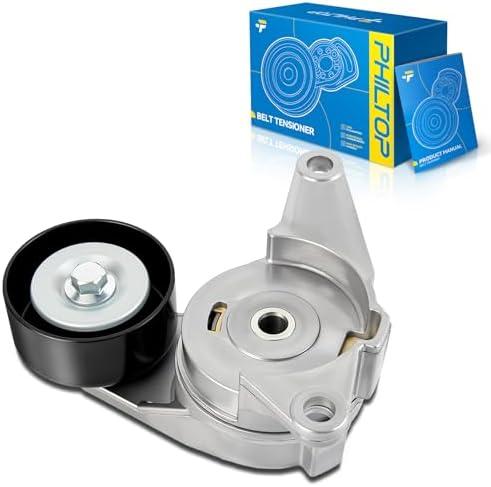 PHILTOP Belt Tensioner Assembly with Pulley Compatible with Chevrolet Traverse, Impala, Camaro, Equinox, Malibu, Captiva, GMC Acadia, Buick Enclave, Cadillac SRX, XTS, Saturn Outlook, Vue