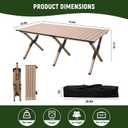 Folding Camping Table, Portable Carbon Steel Low Picnic Table for Outdoor BBQ, Beach & Tailgating, Heavy Duty 47.2" L x 26.1" W, with Carrying Bag