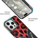 LSL Case for iPhone 15 Pro Sparkly Cute 3D Butterfly Leopard Pattern Design Glitter Diamond Camera Protection Soft Slim Cover for Women Girls Black