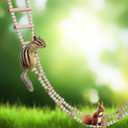 Bird Ladder Bridge, Wooden Pet Hamster Climbing & Swing Toys, Cage Accessories for Birds Rats Parrots Hamster Squirrel Sugar Gliders Parakeets Cockatiels - 16 Steps - 36.6 x 3.14 Inch