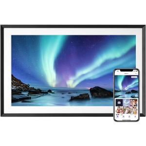 15.6'' Digital Picture Frame with 1920x1080 IPS Touch Screen, Smart Digital Photo Frame with 32GB Storage, Easy Setup to Share Photos/Videos via Free App