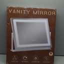 FENNIO Vanity Mirror with Lights 22''x18'' Makeup Mirror with Lights,Lighted Makeup Mirror with 10X Magnification and USBSmart Touch Screen with 3-Color Lighting,DimmableSquare White