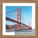OMISHE 9x9 inch Picture Frame Rustic Brown for Wall Hanging or Tabletop Poster, Frame Display 7x7 inch with Mat or 9x9 Without Mat, Square Wall Gallery Photo Frame, Rustic Brown