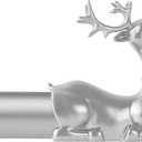 Silver Decorative Curtain Rods for Windows:72-144" Adjustable Farmhouse Curtain Rod for Bedroom Living Room,Heavy Duty Rustic Drapery Rods with Vintage Deer Finials Easy Install,Antique Silver (72-150" & 1pack)