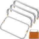 MorningRo 4 Pcs 12" Metal Purse Frame Rectangle Lock Frame Kiss Lock Clasp Purse Hardware Replacements for DIY Sewing Bag Clutch Crafts Making Supplies
