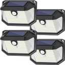 4-Pack Solar Wall Lights Outdoor with 3 Modes & Reflector, Waterproof Bright 178 LEDs Motion Sensor Security Lights, Solar Powered Flood Lights for Patio Garden Yard Porch Garage Front Door
