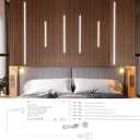 LED Recessed Lighting Kit,6 Pack Self-Adhesive COB LED Light Bar, Cold White 6000K, with Touching Switch, for Wood Slat Wall Panels,Headboards,Home Decor.Silver Channel,2 Pcs (16in+24in+40in)