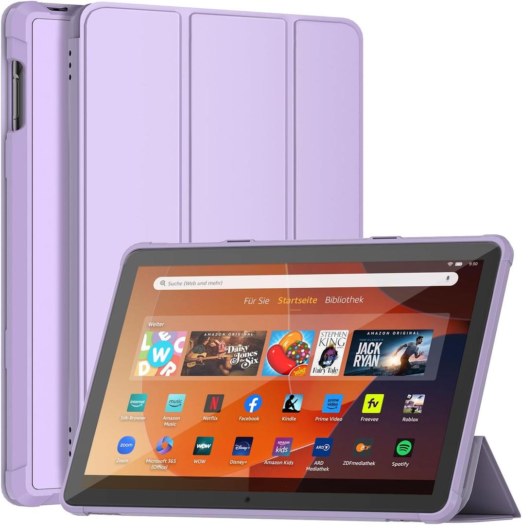 DJ&RPPQ Tablet Case Fits 10 inch Tablet 2023,[Sleep/Wake] Also for 10 in Sony Nokia Slim Soft TPU Back Smart Magnetic Stand Protective Cover Cases,Taro Purple