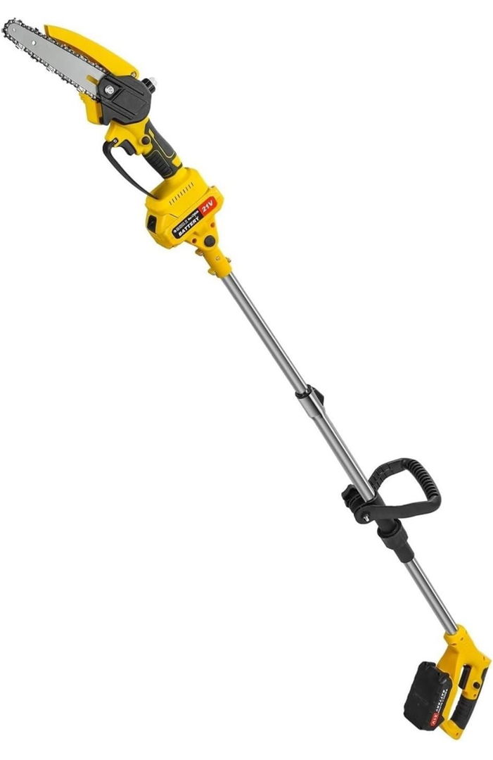 21V Cordless Pole Saw & Mini Chainsaw - 2 Battery-Powered Rotatable Tool