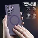 MATEPROX Magnetic Design for Samsung Galaxy S24 Ultra Case, Stylish Slim an-ti Yellow Translucent Matte Protective Cases with Screen Protector for S 24 Ultra 6.8'' 2024-Purple