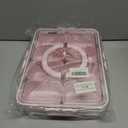 Patent Design Ribbed Snackle Box Container Divided Serving Tray with Lid and Handle -Charcuterie Container Portable Storage Organizer for Candy, Fruit, Beach, Picnics1 pcs, Pink