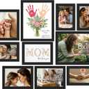 upsimples 10 Pack Picture Frames Collage Wall Decor for Mounting or Tabletop Display, Photo Gallery Frame Set for Family, Multi Sizes Including 8x10, 5x7, 4x6, Black