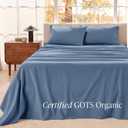 Bare Home Organic Cotton Flannel Sheet Set - Queen Size - 100% Cotton - Double Brushed for Extra Softness & Comfort - Warm, Cozy, and Durable - Breathable - Bed Sheets (Queen, Coronet Blue)