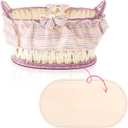 Vercraft 2 Pcs Vercraft Moses Basket Wood Bottom 27.56 x 15.75 Inches/ 70 x 40 cm Oval Natural Wood Base Shaper for DIY Crochet or Knitting Weaving Crafts Home Decoration (Base Only) Hole: 1cm