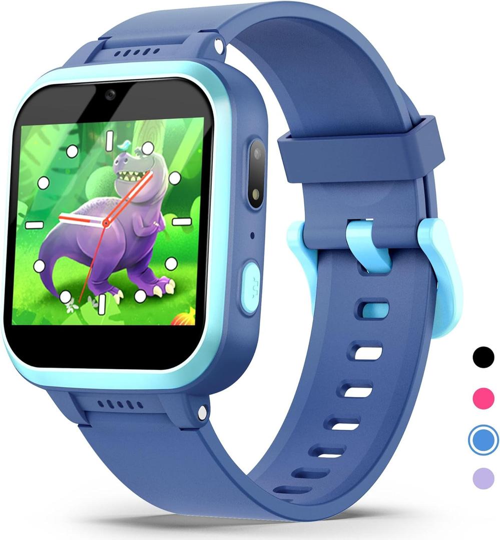 Kids Smart Watch with Puzzle Games HD Touch Screen Camera Video Music Player Pedometer Alarm Clock Flashlight Fashion Kids Smartwatch Gift for 6-13 Year Old Boys Girls Toys