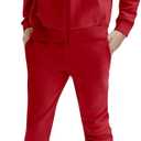 Haloumoning Boys Sweatsuits Kids Active Zip Hoodie Sweatershirt and Jogger Sweatpants 5-14 Years (10-12 Years, Red)