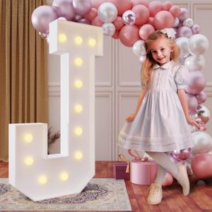 imprsv 4FT Marquee Light Up Letters for Birthday Party Decorations Large Marquee Letters for Wedding Event Bridal Shower Engagement Anniversarty Party Decor, Letter J