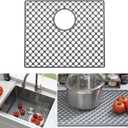 Silicone Sink Mats for Kitchen Sink, 22.6''x 17.6'' Kitchen Sink Mats, Non-slip Foldable Heat Resistant Silicone Sink Protector Mats for Single Bowl Kitchen Sinks (Grey) (Gray)