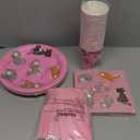 Sustainable Greetings Cat Birthday Party Supplies, Paper Plates, Napkins, Cups and Plastic Cutlery (Serves 24, 144 Pieces) - Cat Birthday Decorations - Kitten Party Decorations