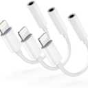 Apple MFi Certified Lightning to 3.5mm Headphone Jack Adapter -Premium Audio Quality & DAC Chip for Music Listening Car, Gym, Home Office, Compatible with iPhone 14/13/12/11/X/8/7 3Pack (White)