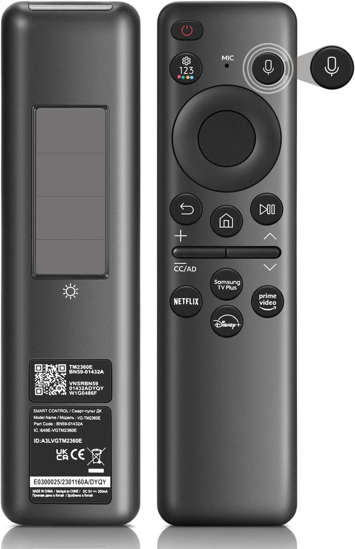 -  Solar Voice Remote Control Compatible with Samsung TV Remote Control Compatible with Samsung BN59-01432A Neo QLED OLED 8K HDR Smart TV( ) -  Solar Voice Remote Control Compatible with Samsung TV Remote Control Compatible with Samsung BN59-01432A Neo QLED OLED 8K HDR Smart TV( )