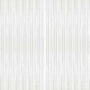 2-Pack Pastel Tinsel Fringe Curtains - 6.4 x 6.6 ft - White Party Decorations for Holiday Celebration, Bachelorettes, Weddings, Christmas, Anniversary, Bridal, and Baby Showers