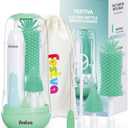 Festiva Electric Bottle Brush Cleaner - Baby Bottle Brush Set with Bottle Brush, Mixing Head, Nipple & Straw Brush, Baby Travel Essential, (Green)