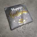 INPHER DIY Age Birthday Cards Fireworks Pop Up Cake Light and Music Black and Gold Happy Birthday Card Gift for Husband, Men, Women, Mom, Grandma