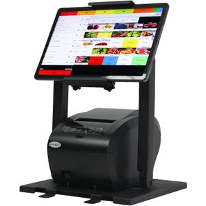 ZYWELL TS31 iPad POS Stand with Ticket Printer Shelf for POS, with 180& 360 Tilting All Metal no Installation Supports Wall mounting Suitable for 9.7"-13" Tablets