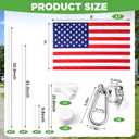 Hahafelt Portable Flag Pole Kit with 3'x5' American Flag-PVC Telescoping Flagpole for RV, Camping, Tailgate-Tire Mount & Ground Stake, Rotating Spinner Design(Slanted Design)