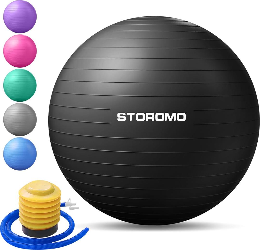 Anti-Burst Pregnancy Exercise Ball  High Weight Capacity Stability Ball for Yoga, Pilates & Labor Support, Eco-Friendly PVC Fitness Ball for Moms, Includes Pump (45cm-95cm) (45cm/17.7", Black)