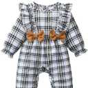 SUNNY PIGGY Newborn Baby Girl Clothes Baby Girl One Piece Romper Fall Winter Long Sleeve with Hat Sets Cute Infant Outfits (3-6 Months)