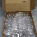 Set of 24 Champagne Tower 7 oz Plastic Champagne Coupe Glasses Set Stackable Plastic Ribbed Martini Glasses Unbreakable Acrylic Cocktail Coupe Cups for Wedding Birthday (Glitter,Sliver)