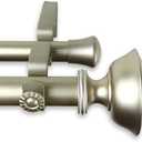 Rod Desyne 1" Leopold Double Curtain Rod, 120-170", Light Gold