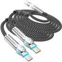 USB C to USB C Cable10ft,240W 2-Pack Braided 180Rotating Type C Charging CableFast Charge for iPhone 16/16Pro/16Plus/16ProMax,MacBook Air,iPad Pro,Pixel,Samsung Galaxy S23/S24 Ultra-Black