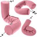 Dot&Dot Twist Memory Foam Travel Pillow for Airplanes - Travel Neck Pillow for Sleeping - Airplane Pillow for Neck Support, Chin, Lumbar and Leg - Adjustable, Bendable Neck Roll Pillow