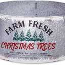 Hallops Galvanized Christmas Tree Collar - Large to Small Christmas Tree Base Cover. Adjustable Metal Skirt, Christmas Decor (Distressed White, Oversize)