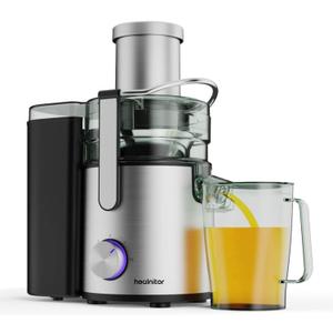1000W 3-SPEED LED Centrifugal Juicer Machines Vegetable and Fruit, Healnitor Juice Extractor Machines, Easy Clean, BPA-Free, High Juice Yield, Silver