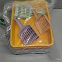 6 Pcs Kitten Small Litter Box Set, Plastic Kitten Litter Pan with 6 Scooper Cat Litter Box Cat Litter Box Travel Toilet for Small Pet Kitty Bunny Guinea Pig