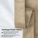 HPD Half Price Drapes Heritage Plush Velvet Curtains 108 Inches Long Room Darkening Curtains for Bedroom & Living Room 50W x 108L, (1 Panel), Museum Taupe