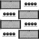 [4 Pack] Cargo Storage Net, 23.6x9.8'', DEDC Cargo Net Pocket, Universal Accessories Elastic Automotive Large Cargo Net Storage Mesh Pocket with 16 Mounting Screws, Hooks for Truck Car SUV Boats
