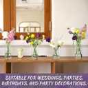 24Pcs Glass Cylinder Vases, Clear Ribbed Bud Vases for Centerpieces Weeding Decoration, Tall Clear Flower Vases in Bulk for Table Shelf, Party(Ribbed)