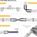 BTF-LIGHTING FCOB COB LED Strip RGBW 6500K 896LED/m 16.4FT DC24V Color Changing Flexible High Density Uniform Light 12mm Width for Home Indoor Decoration(No Adapter or Controller) (RGB+Cool White)
