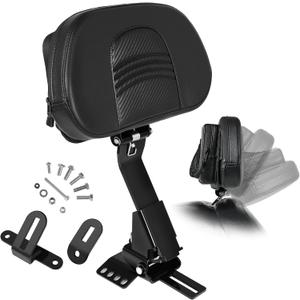 Amazicha Rider Driver Backrest, Detachable Driver Backrest, Adjustable Plug-in Rider Backrest Fit for Harley Davidson Touring Road King Electra Glide Road Glide Street Glide 1997-2024, Gloss Black