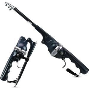 Telescopic Fishing Rod & Reel Combo Ultra-Portable-Foldable Travel Fishing Pole Kit, Sturdy Fiberglass Build for Hiking, Backpacking, and Outdoor Adventures